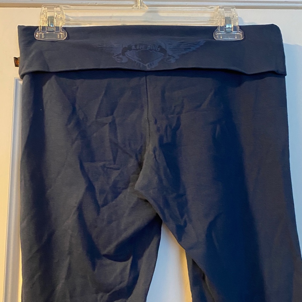 Le Donne Cotton Stretch Fold Over Logo Gym/Yoga Pants Never Used - Picture 2 of 16